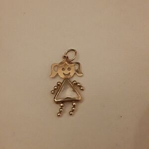 14k gold birthstone kid girl charm  or pendant APRIL